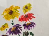 a picture of a painting of flowers in a vase