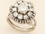 an image of a diamond clusterer ring on a white background