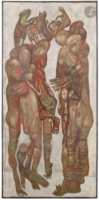 une image représentant un tableau où l'on voit un groupe d'hommes nus