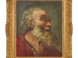un tableau représentant un vieil homme barbu, dans un cadre doré