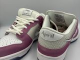 purple and white nike air force low sneakers