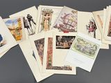 a lot of cards on the table with pictures on them