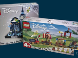 Deux boîtes de Lego sont posées côte à côte sur un fond bleu.