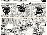 a black and white comic strip with a cartoon of a man on a motorcycle