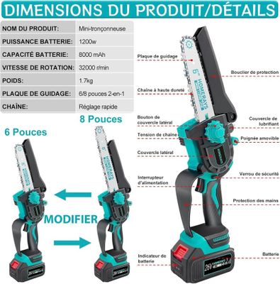 a diagram of the different types of cordless chainsaws