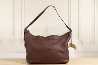 ALEXANDRE MAREUIL - Sac "Perle" en cuir grainé acajou, surpi…