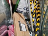 a cardboard box full of assorted items in a room