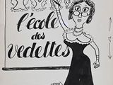 dessin humoristique représentant une femme en robe noire tenant une baguette magique