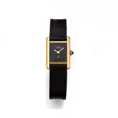 cartier an 18ct gold manual wind wristwatch