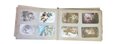 an open book with a bunch of pictures on it
