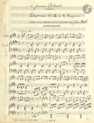 a black and white image of a sheet of music with musical notes