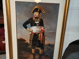 tableau représentant un homme en uniforme militaire debout près d'un mur
