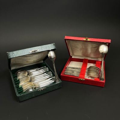 RAVINET DENFERT Suite de 12 cuillères à café en métal argent… - Photo 1