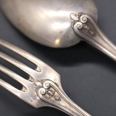 a fork and a spoon sitting on a table
