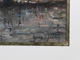 a picture of a painting of a boat in the water