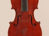 an old violin with a black bow on a white background