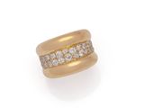 an 18k gold and diamond band ring