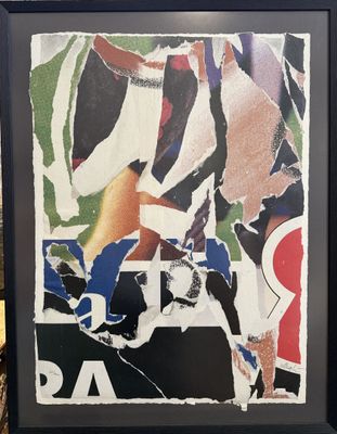 framed photograph of a collage of a person ' s feet and a dog ' s paw