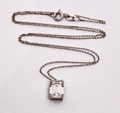 Chaine maille forçat et son pendentif le tout en or blanc 18…