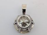 sterling silver pendant with a faceted facet of clear topaz