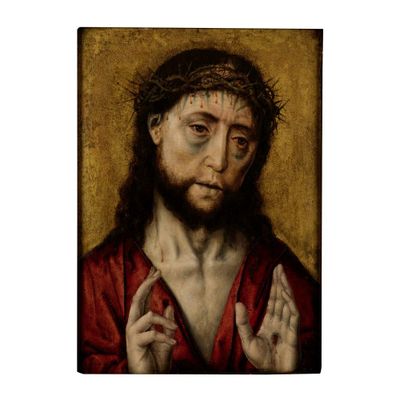 un tableau représentant un homme portant une couronne d'épines sur la tête