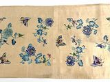 an image of a piece of cloth with blue flowers on it