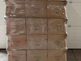 a large stack of boxes on a pallet in a warehouse
