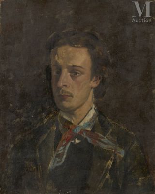portrait of a young man in a military uniform with a red tie