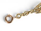 an image of a close up of a gold chain with a ring
