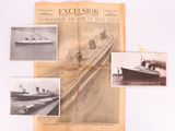 un vieux journal avec des photos de navires et une photo d'un bateau