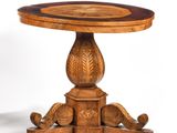 an image of a table with a wooden top and a wooden base