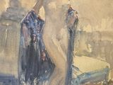 une image représentant un tableau d'une femme nue debout sur une plage