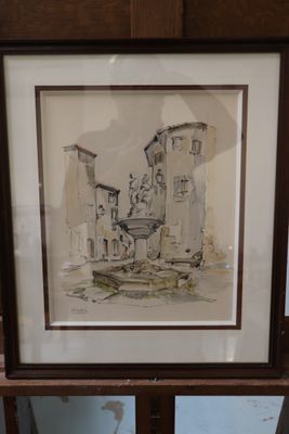 a picture of a picture of a building in a frame