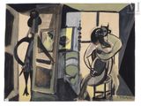 peinture d'une femme assise sur une chaise devant un miroir