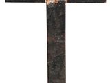 rusty metal cross on a white background with copy space for your text