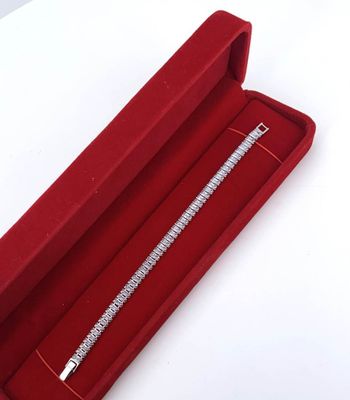 Bracelet tennis en argent 925°/°°° orné de moissanites taill… - Photo 1