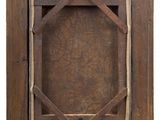 a close up of a wooden picture frame on a white background