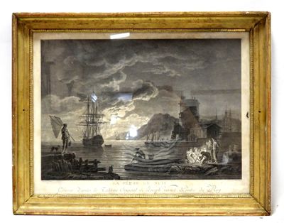 an old picture of a painting of a ship in the water