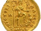 an image of a gold coin with an image of a man on a horse