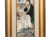 une image d'un tableau représentant une femme assise à une table