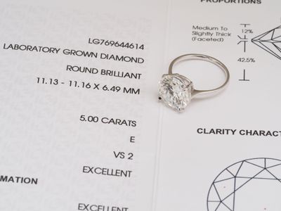 Gros plan sur une bague surmontée d'un diamant