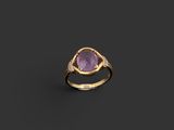 une bague en améthorate et diamants