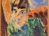 an image of a painting of a young girl with a dog