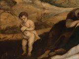 an image of a painting of a woman and child in a landscape