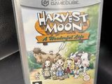 Le jeu Nintendo « Harvest Moon » est posé sur une surface noire