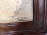 a picture of a drawing of a woman in a dress