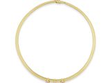 un collier ras-du-cou en or jaune orné de deux petits diamants sur fond blanc