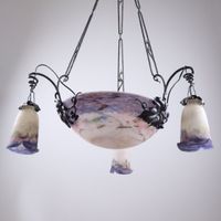 MULLER Frères, Lunéville. Lustre à monture en fer forgé, ret… (photo 2)