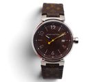 Montre Louis Vu Vu Vu avec cadran marron et bracelet en cuir marron