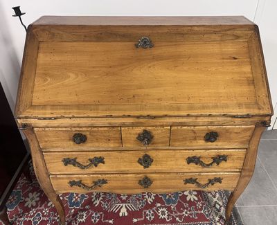 Bureau dos d'âne 1 abattant et 5 tiroirs en bois fruitier (9…